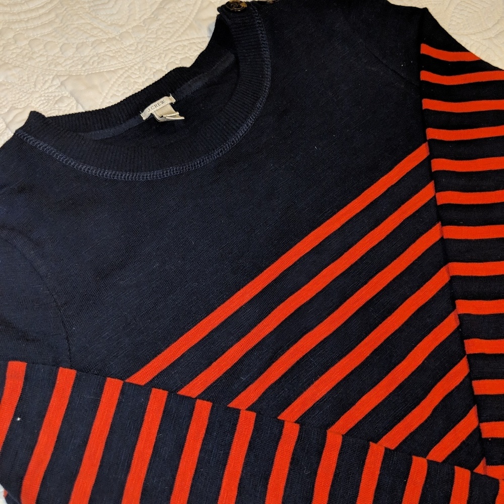 Navy/Red Stripe J. Crew Top